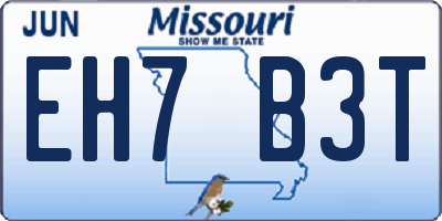 MO license plate EH7B3T