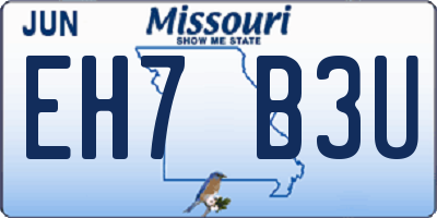 MO license plate EH7B3U