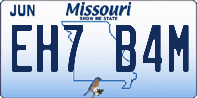 MO license plate EH7B4M
