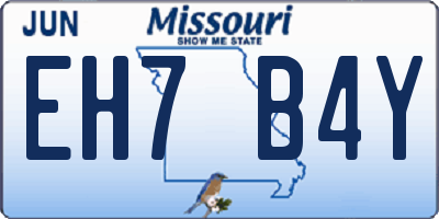 MO license plate EH7B4Y