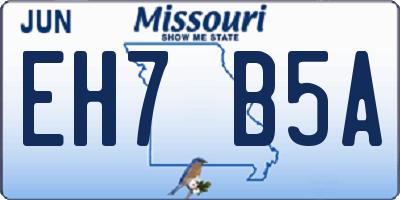 MO license plate EH7B5A