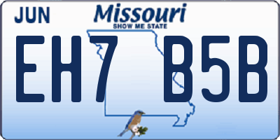 MO license plate EH7B5B