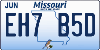 MO license plate EH7B5D
