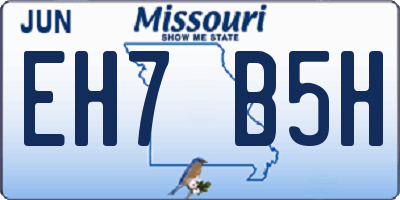 MO license plate EH7B5H