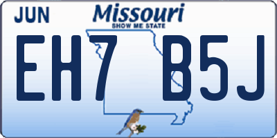 MO license plate EH7B5J