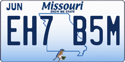 MO license plate EH7B5M