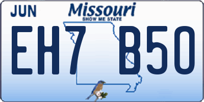 MO license plate EH7B5O