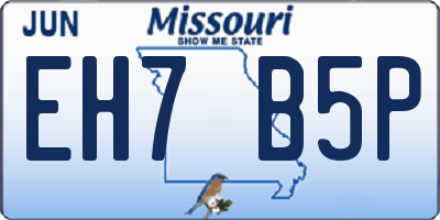 MO license plate EH7B5P