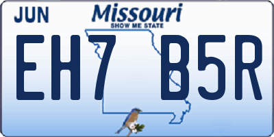 MO license plate EH7B5R