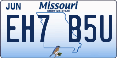 MO license plate EH7B5U