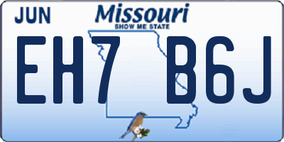 MO license plate EH7B6J