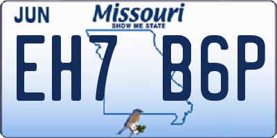 MO license plate EH7B6P