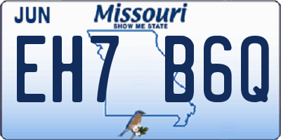 MO license plate EH7B6Q