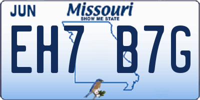 MO license plate EH7B7G
