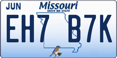 MO license plate EH7B7K