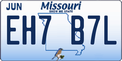 MO license plate EH7B7L