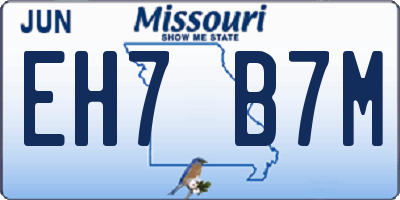 MO license plate EH7B7M