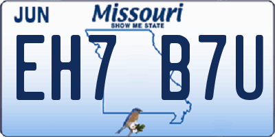 MO license plate EH7B7U