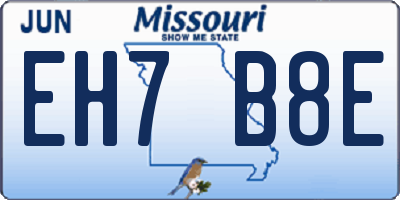 MO license plate EH7B8E