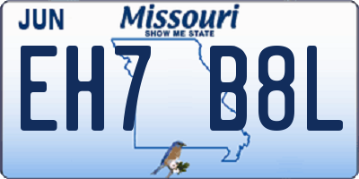 MO license plate EH7B8L