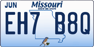 MO license plate EH7B8Q