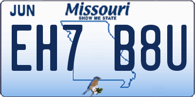 MO license plate EH7B8U