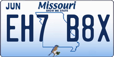 MO license plate EH7B8X