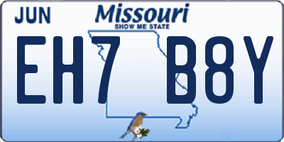 MO license plate EH7B8Y