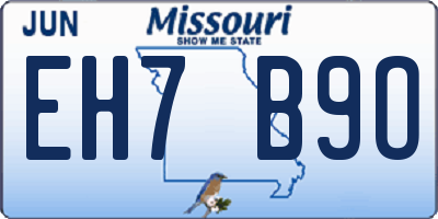 MO license plate EH7B9O