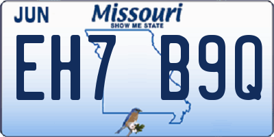 MO license plate EH7B9Q