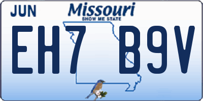 MO license plate EH7B9V