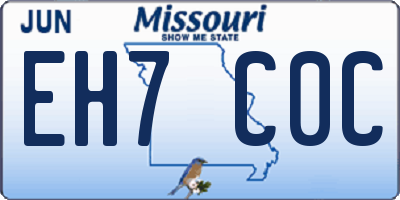 MO license plate EH7C0C