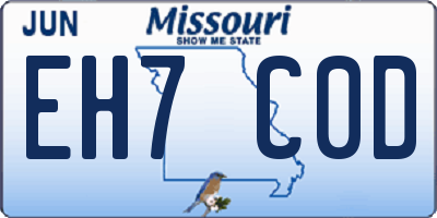 MO license plate EH7C0D