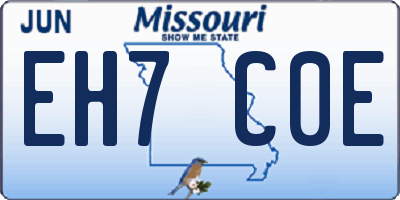 MO license plate EH7C0E