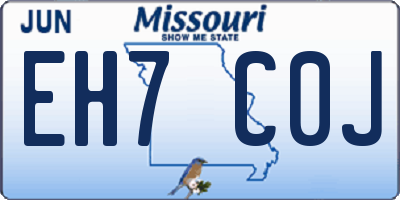 MO license plate EH7C0J