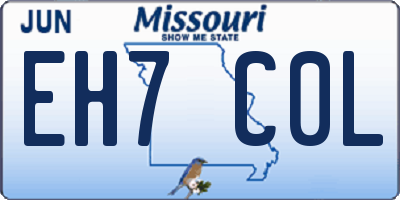 MO license plate EH7C0L