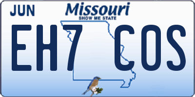 MO license plate EH7C0S