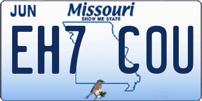 MO license plate EH7C0U