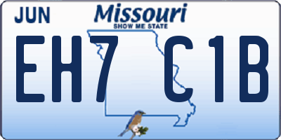 MO license plate EH7C1B