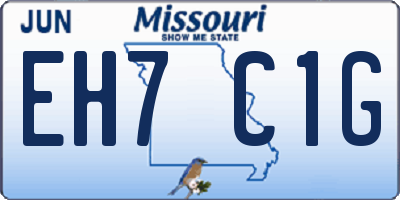 MO license plate EH7C1G