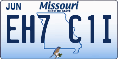 MO license plate EH7C1I
