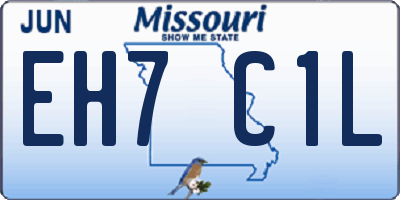 MO license plate EH7C1L