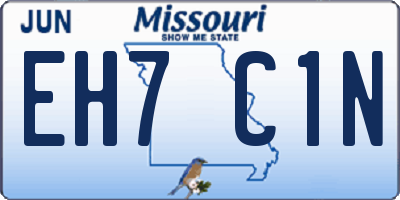 MO license plate EH7C1N