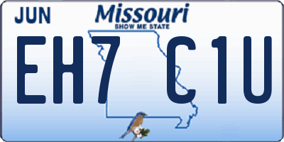 MO license plate EH7C1U