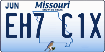 MO license plate EH7C1X