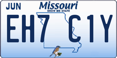 MO license plate EH7C1Y
