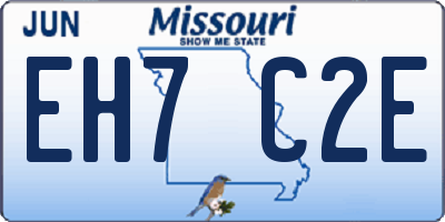 MO license plate EH7C2E