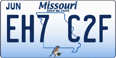 MO license plate EH7C2F