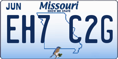 MO license plate EH7C2G