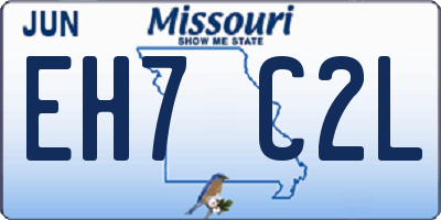 MO license plate EH7C2L